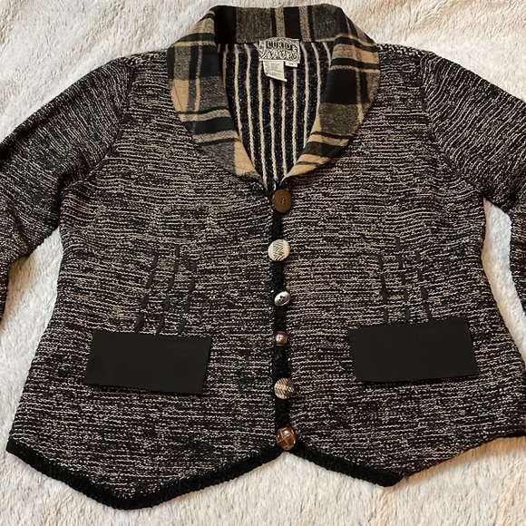 ⭐️Curio Anthro Mixed fabric and pattern Eclectic Soft Cardigan - Picture 4 of 9